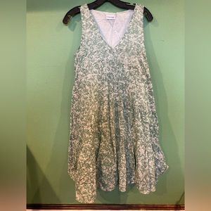 Calvin Klein A line tiered flowy watercolor dress